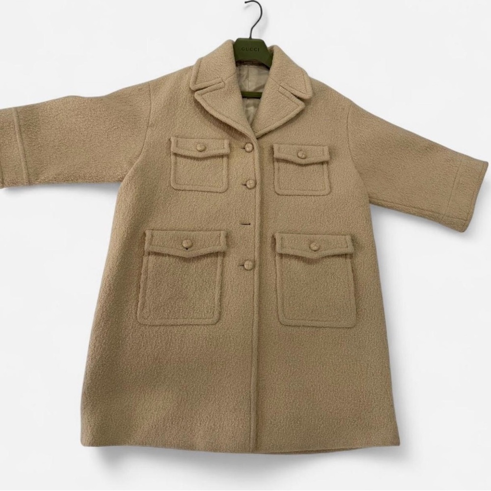 Gucci Tan Pea Coat Wool Blend